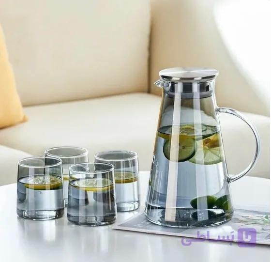 پارچ و لیوان پیرکس دودی