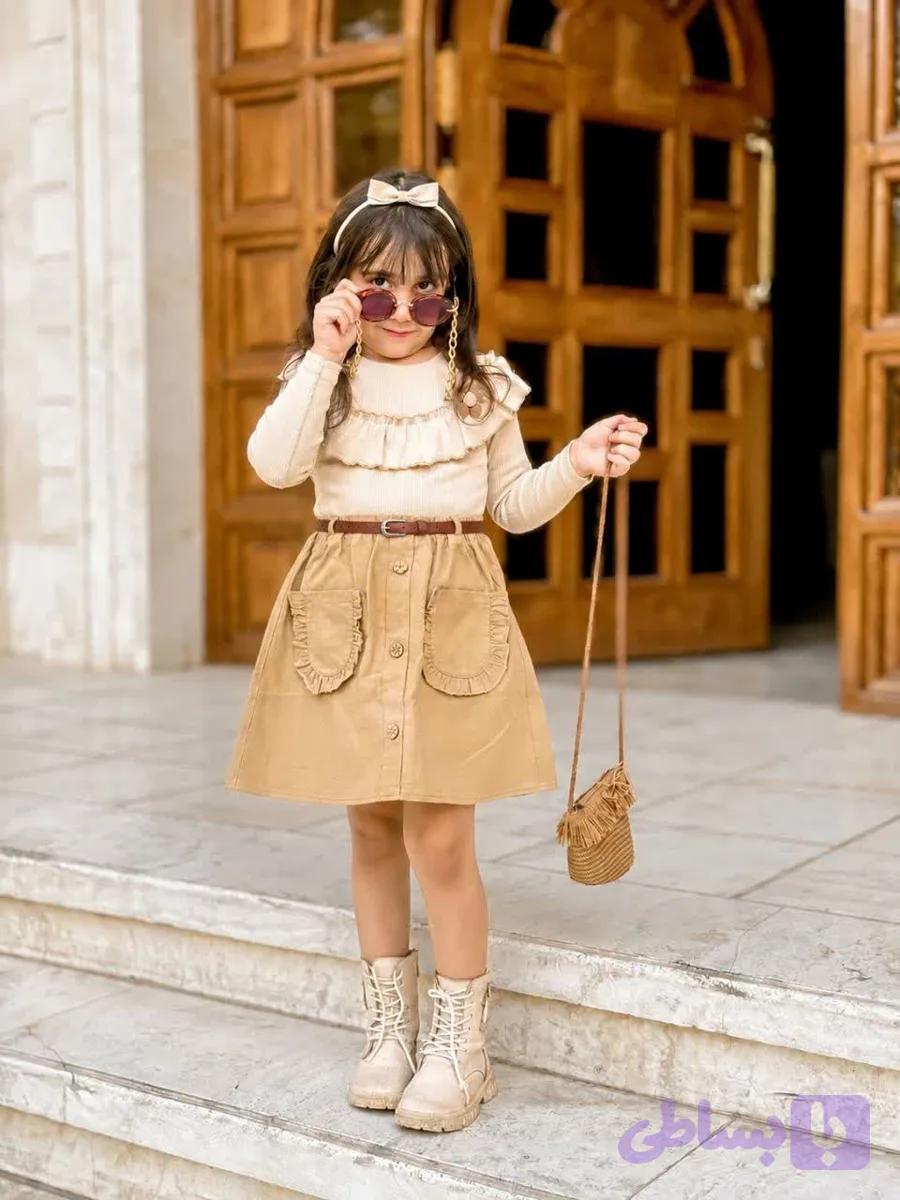 ست بلوز دامن کمربند بچگانه گیسو - diankids.ir