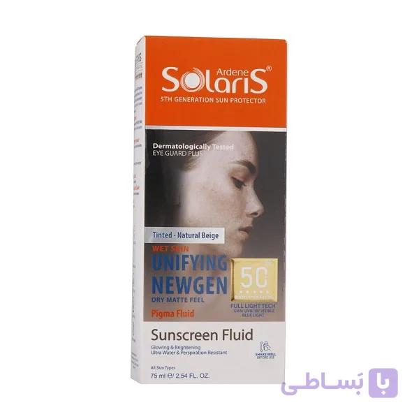 فلوئید ضد آفتاب رنگی آردن سولاریس SPF50+ مدل Unifying Newgen مناسب انواع پوست، 75 میل — تصویر 1