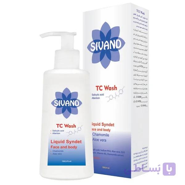مایع شوینده صورت و بدن TC Wash سیوند حجم 150 میل | حاوی سالیسیلیک اسید و آزلاییک اسید | ضد جوش و کنترل چربی پوست — تصویر 1