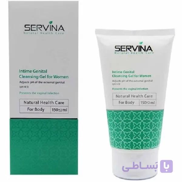 ژل شستشوی بهداشتی بانوان سروینا حجم 150 میل | تنظیم pH ناحیه خارجی (pH 4.5) و ضد عفونت — تصویر 1