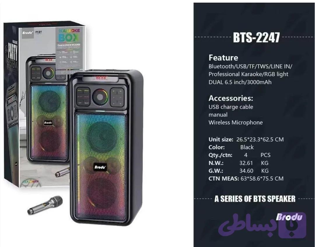 اسپیکر شارژی کارائوکه Brodu BTS-2247