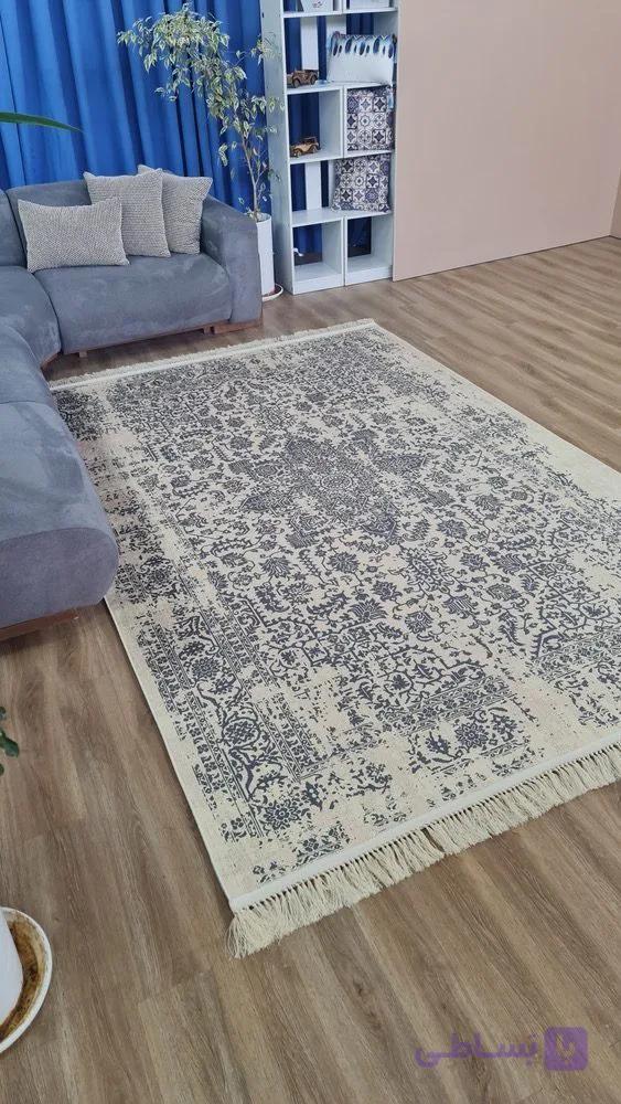 فرشینه کرم طوسی مخمل استُپ دار (ابعاد دلخواه) تولیدمیشه u207 — تصویر 1