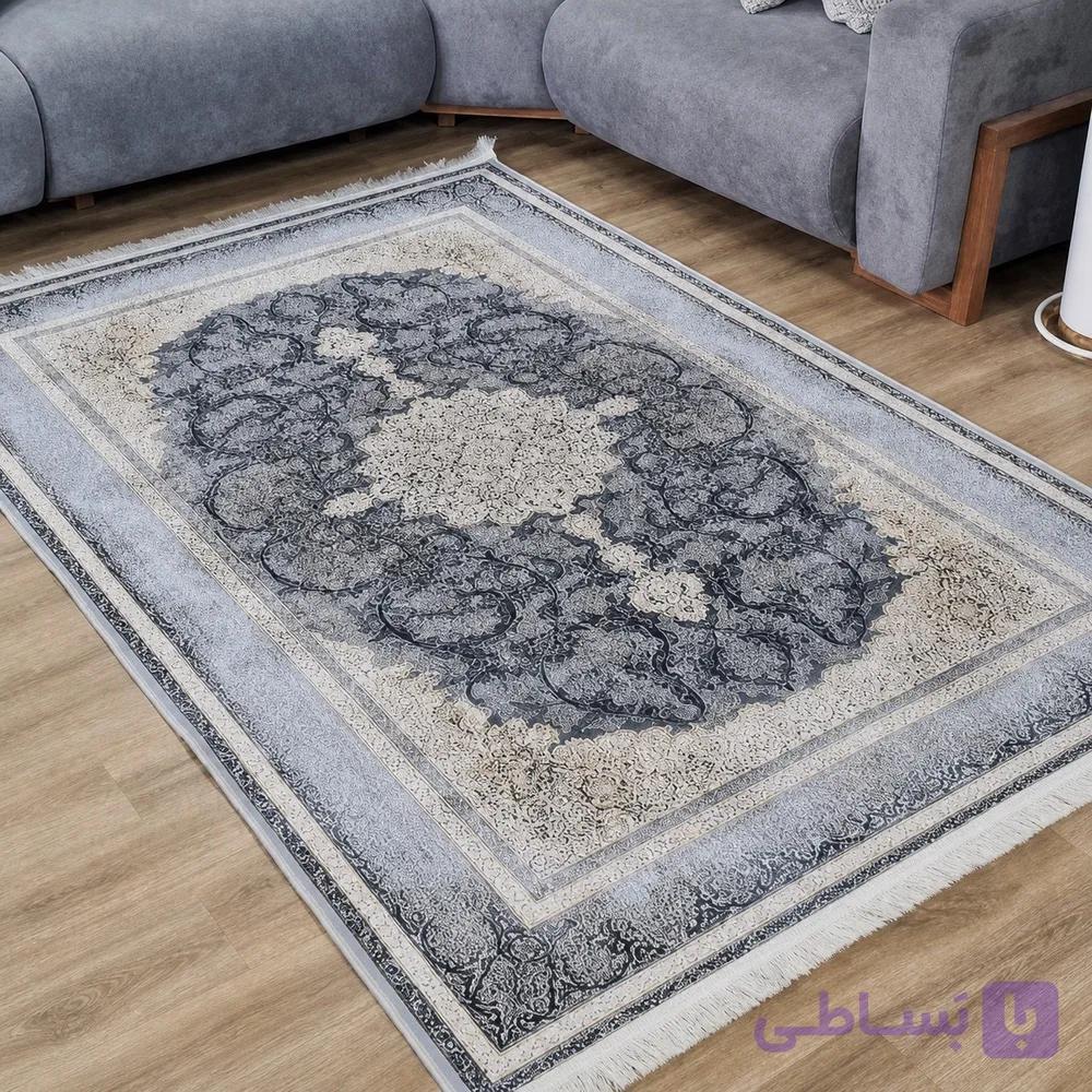 فرشینه مخمل طوسی مدرن ترمز دار (ابعاد دلخواه) u57 — تصویر 1