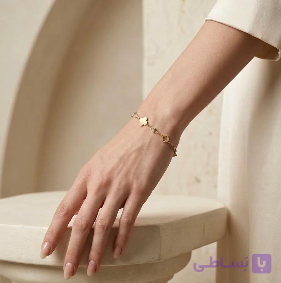 دستبند زنجیری طلا زنانه دخترانه مدل ونکلیف