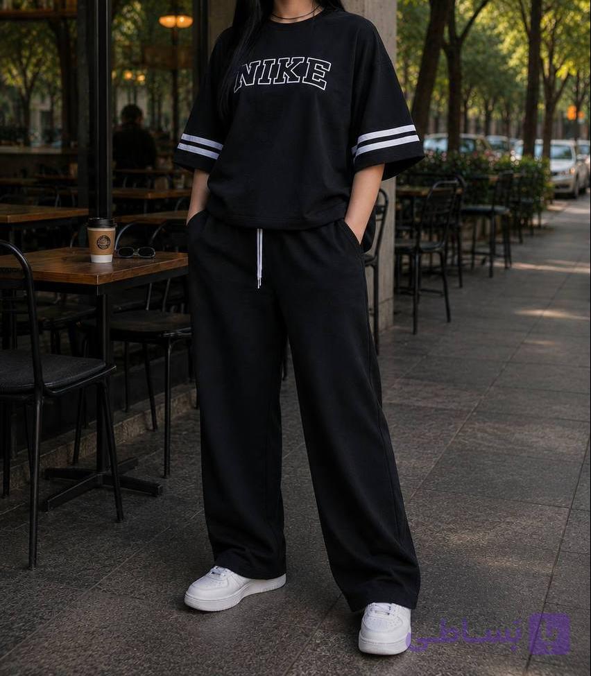 ست تیشرت و شلوار زنانه بالنسیاگا گلکسی پنبه ای