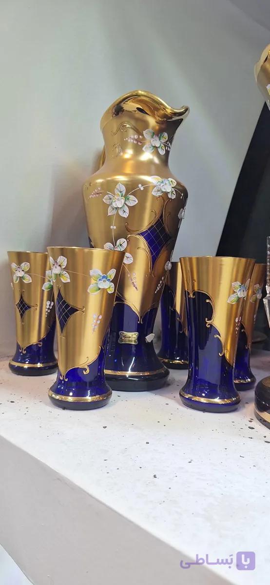 پارچ و لیوان اگرمن گل برجسته