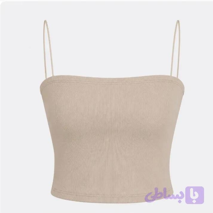 کراپ تاپ بند ماکارونی زنانه پارچه کبریتی مناسب سایز 36 تا 38