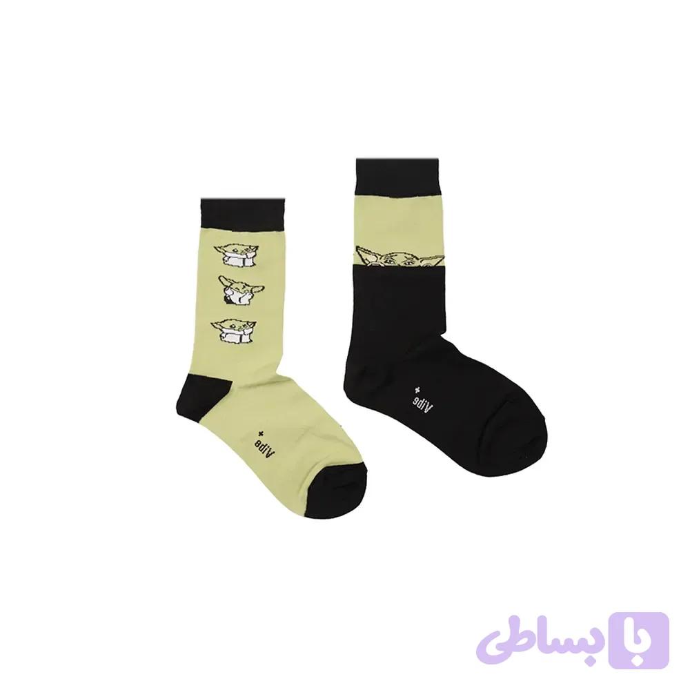 جوراب ساقدار تا به تا طرح بیبی یودا نخی فری سایز 36 تا 41