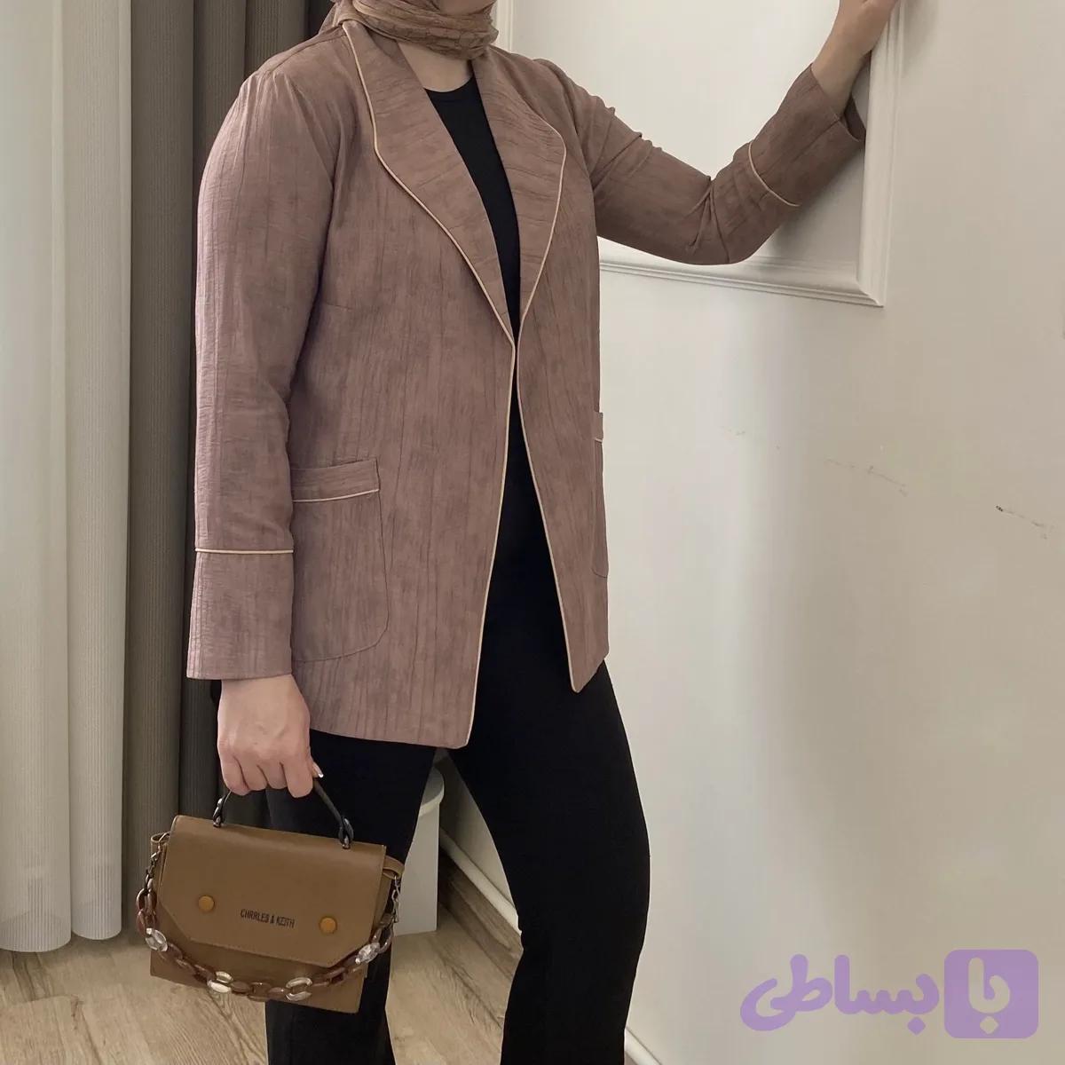 مانتو کتی زنانه قهوه ای موکا شانتون گازوییلی سایز 38 تا 42 آستردوزی شده