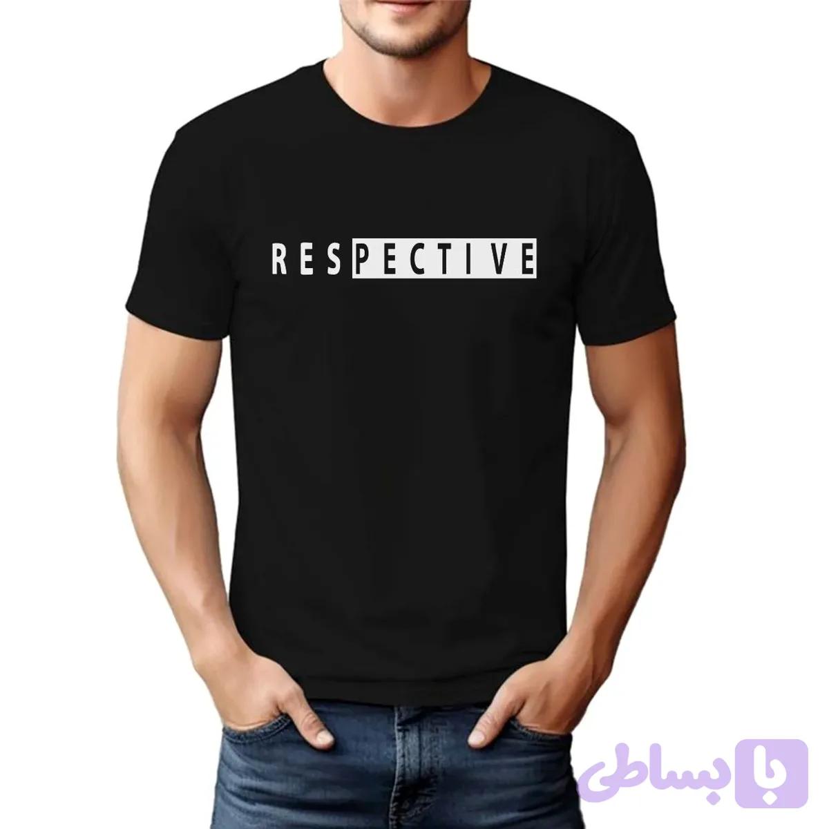 تی شرت آستین کوتاه مردانه طرح respect کد8674 جنس پنبه سوپر خنک چهار فصل