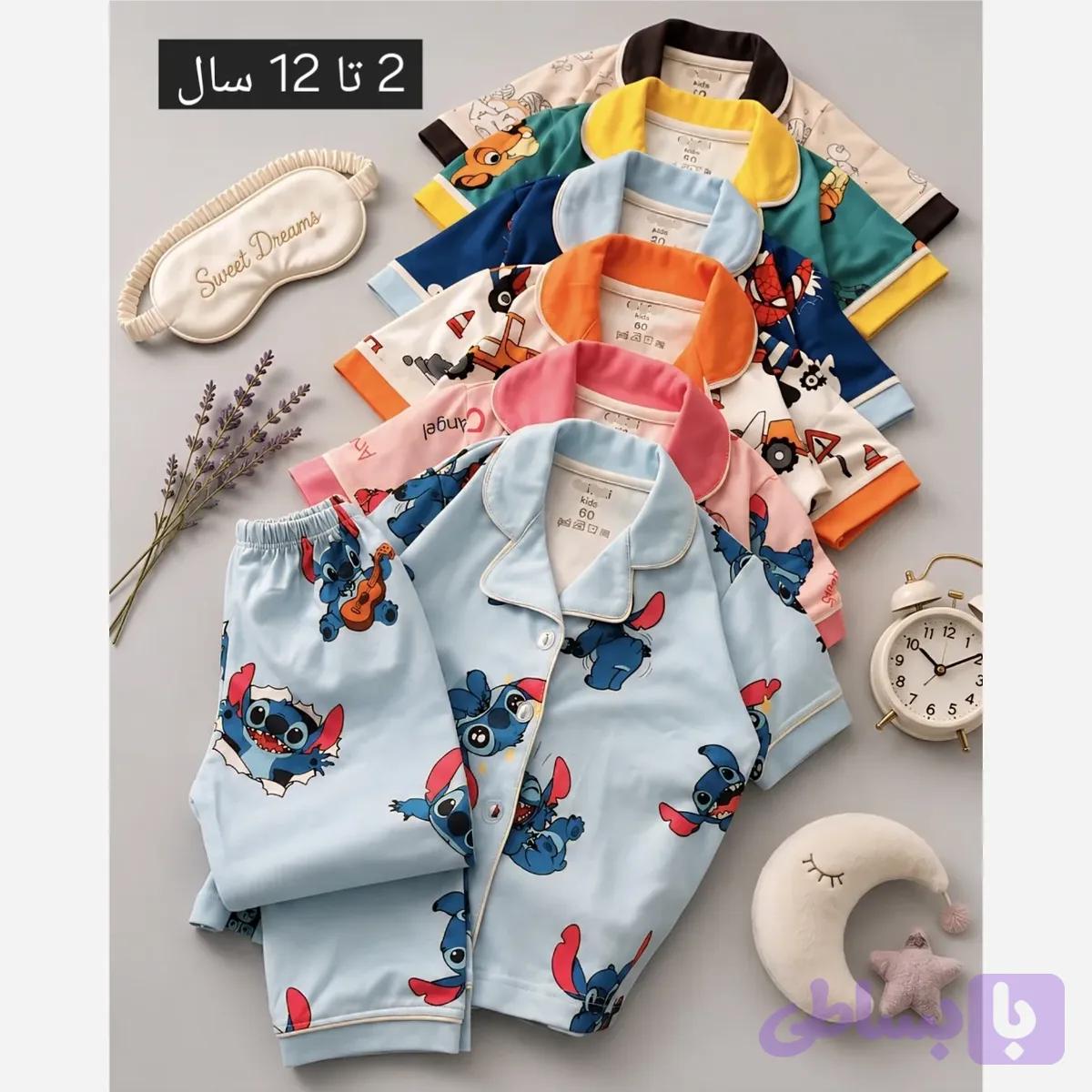 ست راحتی دکمه دار پنبه ای مادر و کودک طرح دار چهار فصل