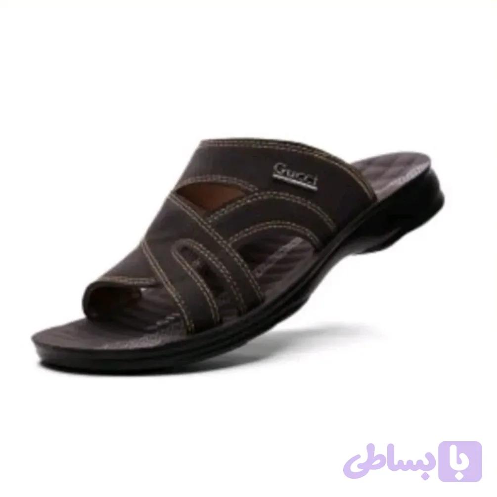 صندل چرمی طبی مردانه مشکی روزمره