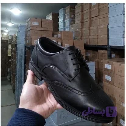 کفش مجلسی مردانه مدل بروژ بندی رویه چرم بیاله زیره PVC