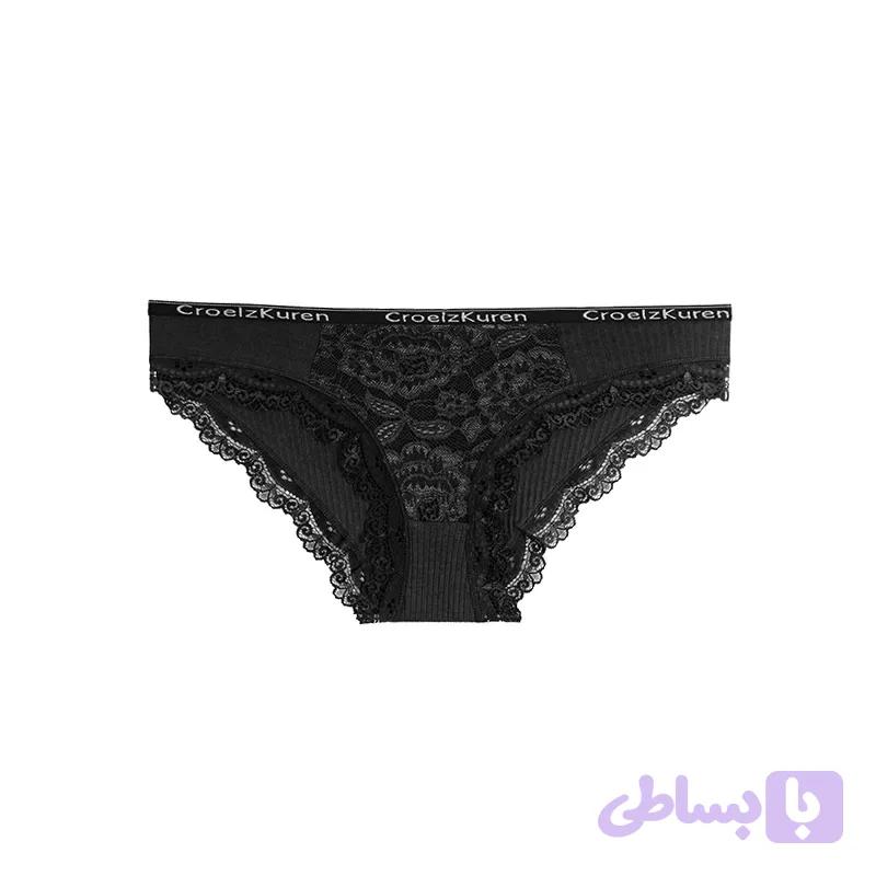 شورت دخترانه فانتزی اسلیپ دانتل کبریتی گلدار با کش اسپرت