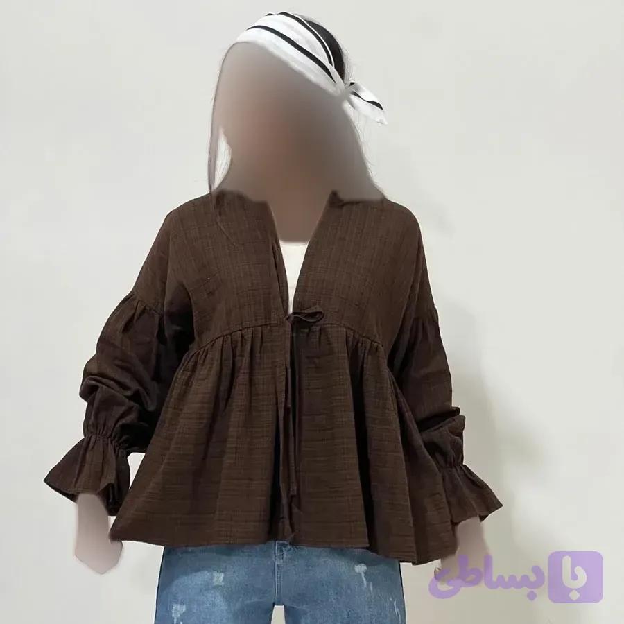 شومیز عروسکی گره ای زنانه جنس لینن فری سایز