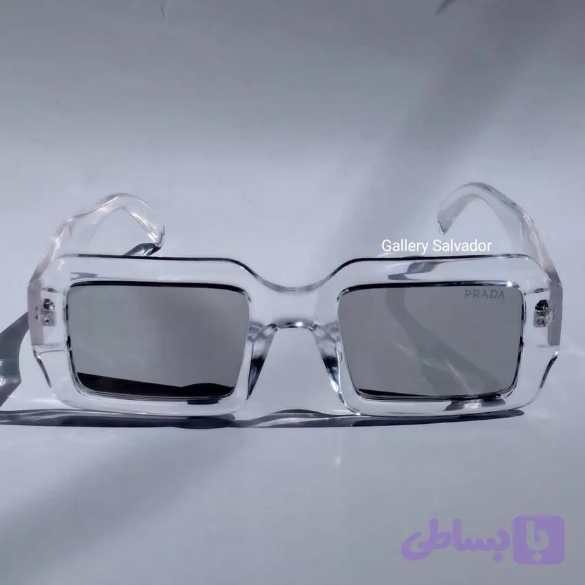 عینک آفتابی پرادا UV400 پلیاریزه فریم شفاف