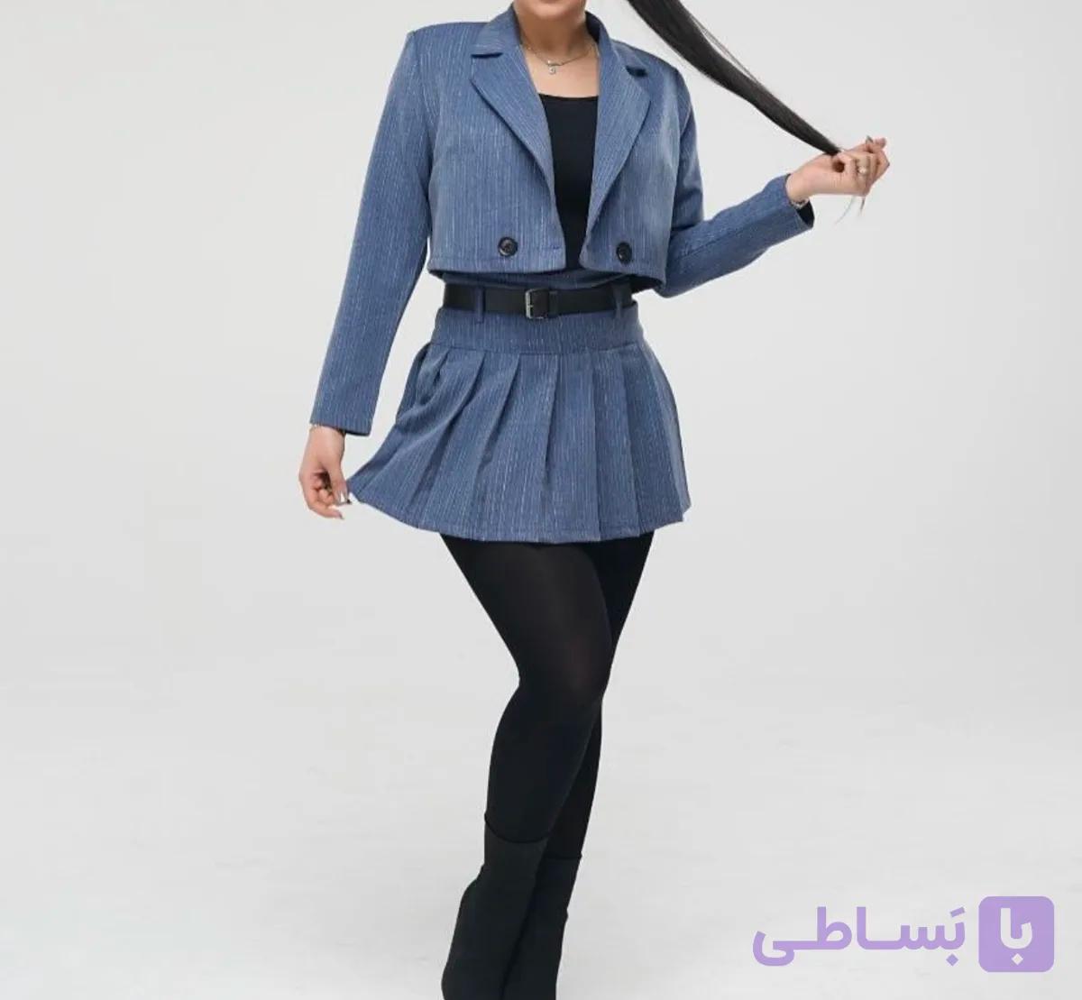 کت و دامن ست دخترانه کتش فری سایز تا ۴۲  دامن مناسب سایز ۳۸تا ۴۲