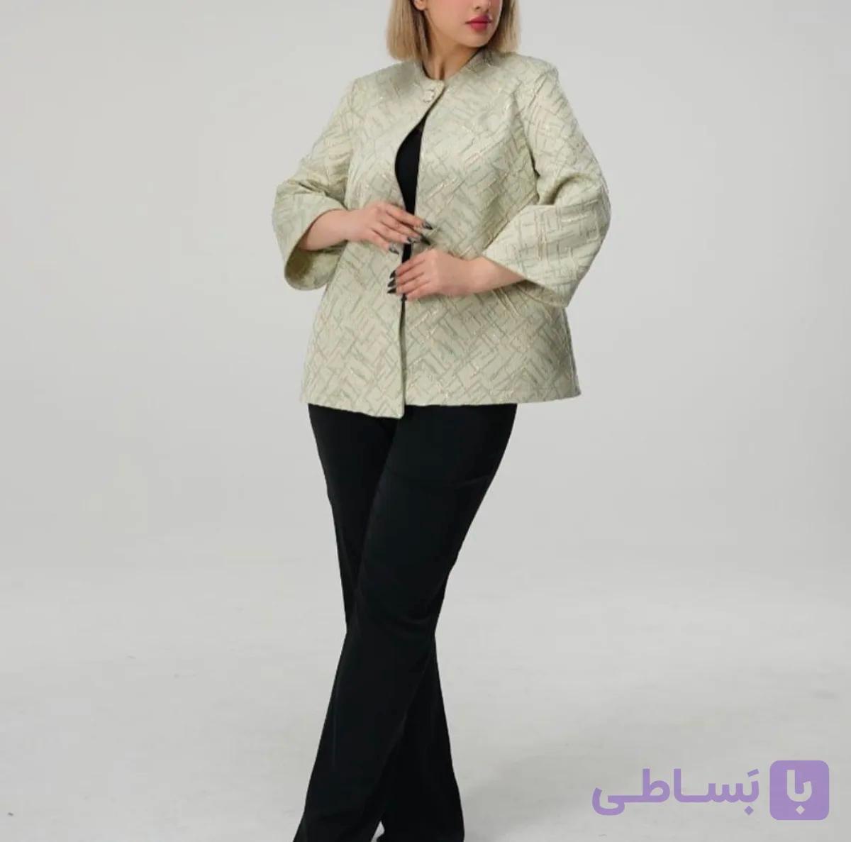 کت مجلسی زنانه فری سایز جنس پارچه ژاکارد