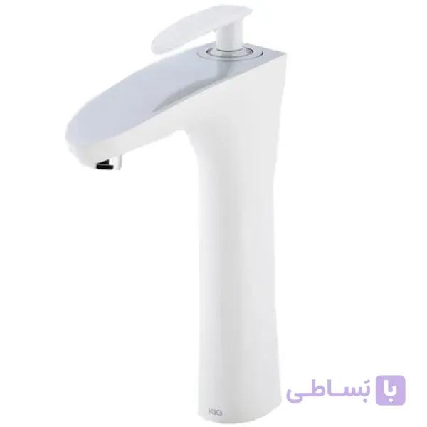 شیر روشویی پایه بلند راشین مدل تایتان رنگ سفید کروم