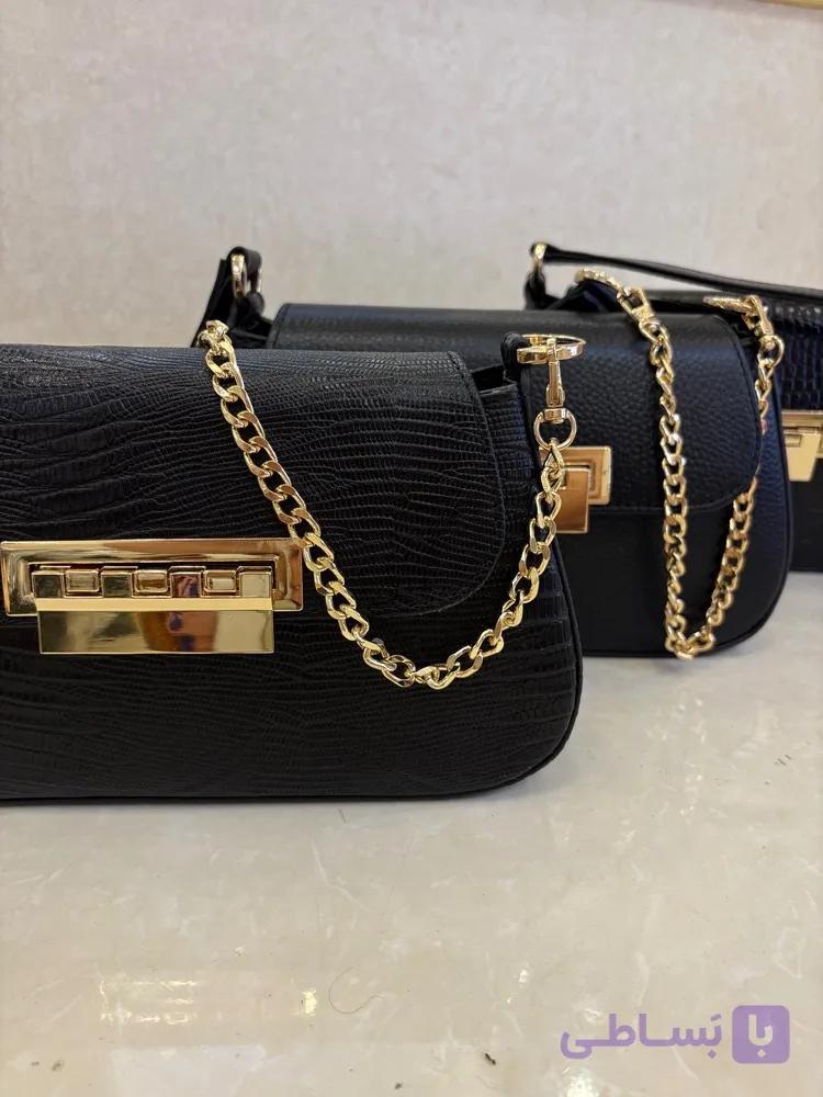 کیف تمام چرم زنانه با یراق رنگ ثابت و ضمانت — تصویر 1