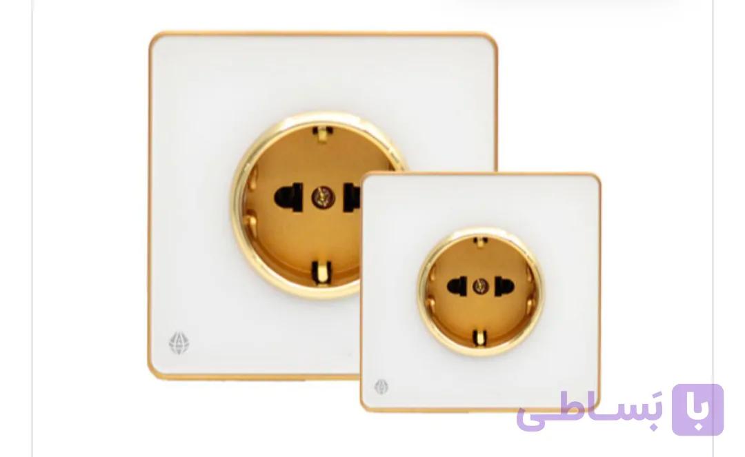 پریز ارت دار یاقوت سفید طلایی آسیا الکتریک