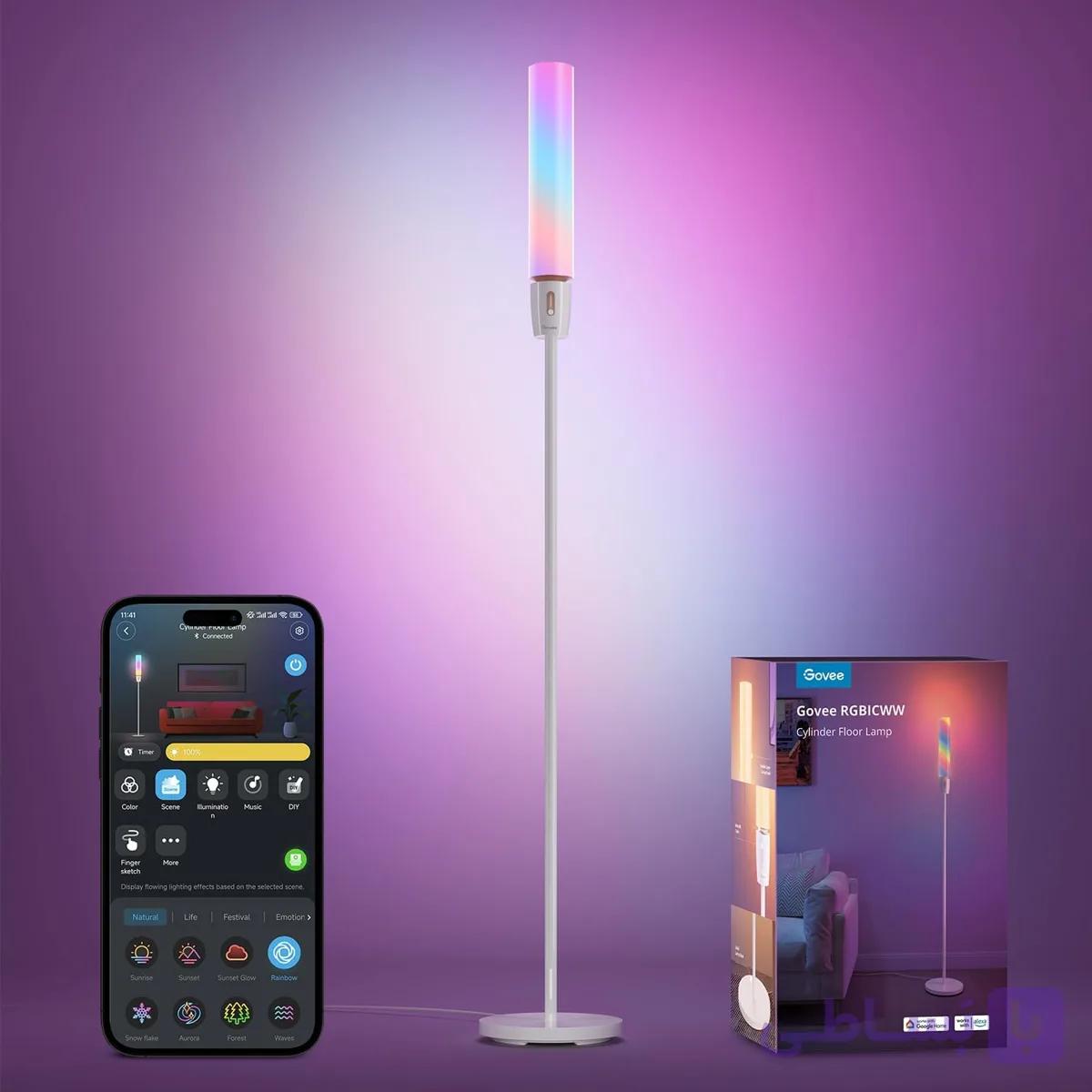 استند مدرن Govee RGBICWW Cylinder Floor Lamp — تصویر 1