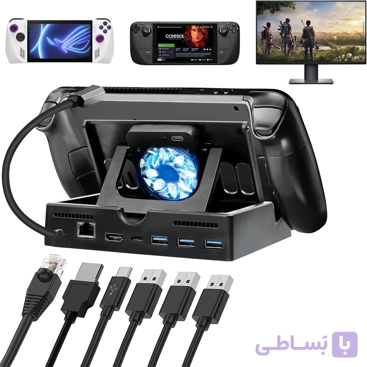 پایه کنسول دستی همراه با فن Excefore Steam Deck برای Steam Deck و ROG Ally — تصویر 1