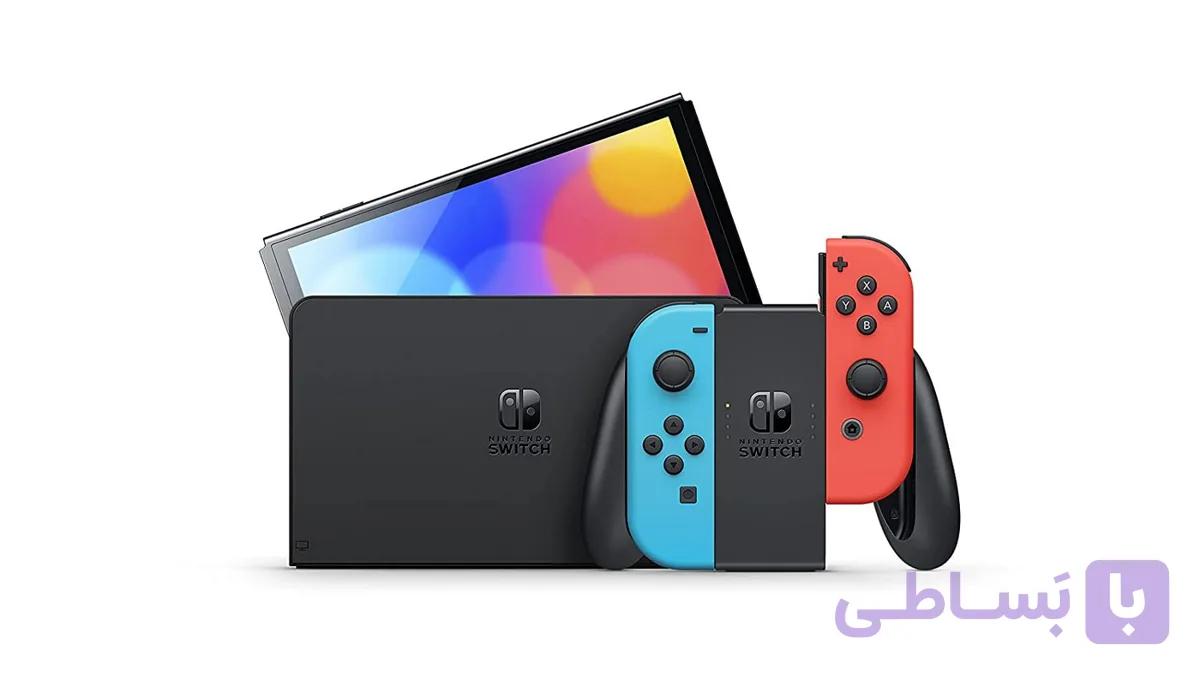 کنسول بازی نینتدو سوییچ Nintendo Switch مدل OLED – قرمز آبی — تصویر 1