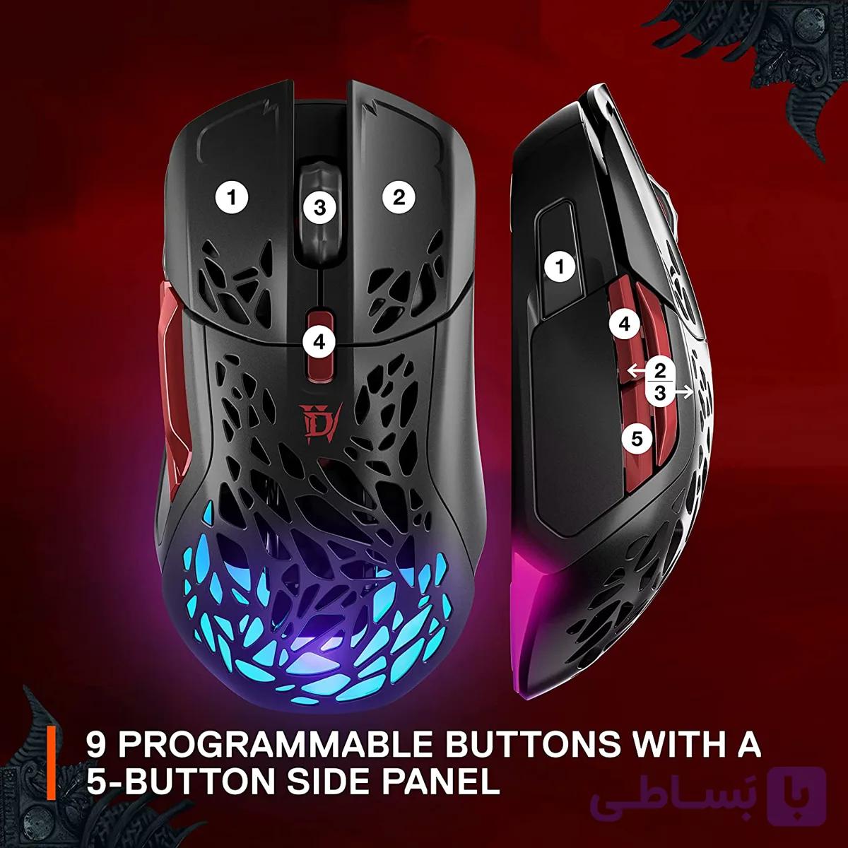 موس گیمینگ SteelSeries Aerox 5 Wireless Diablo IV Edition — تصویر 1