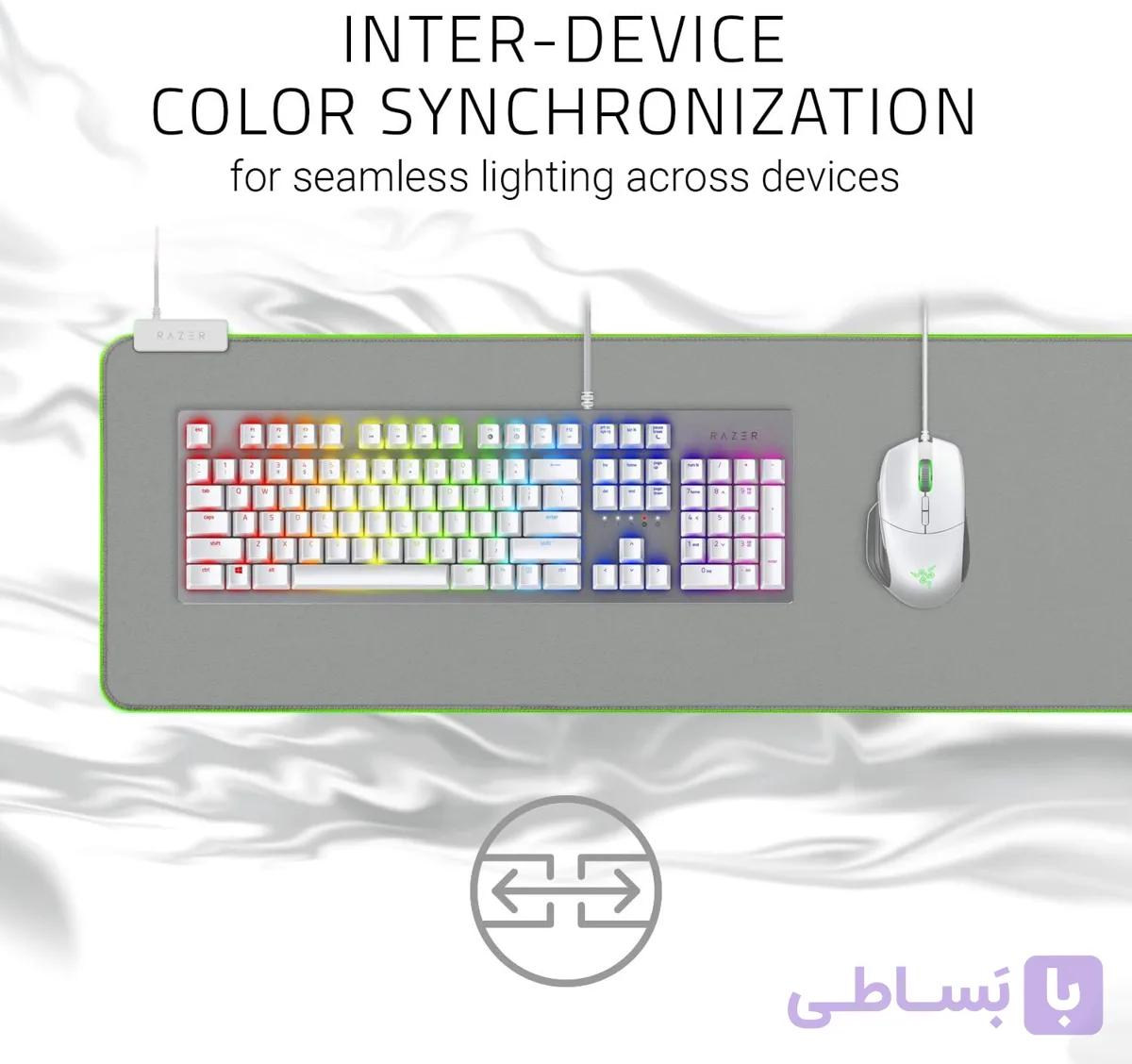 موس پد ریزر Razer Goliathus Extended Chroma Mercury White — تصویر 1