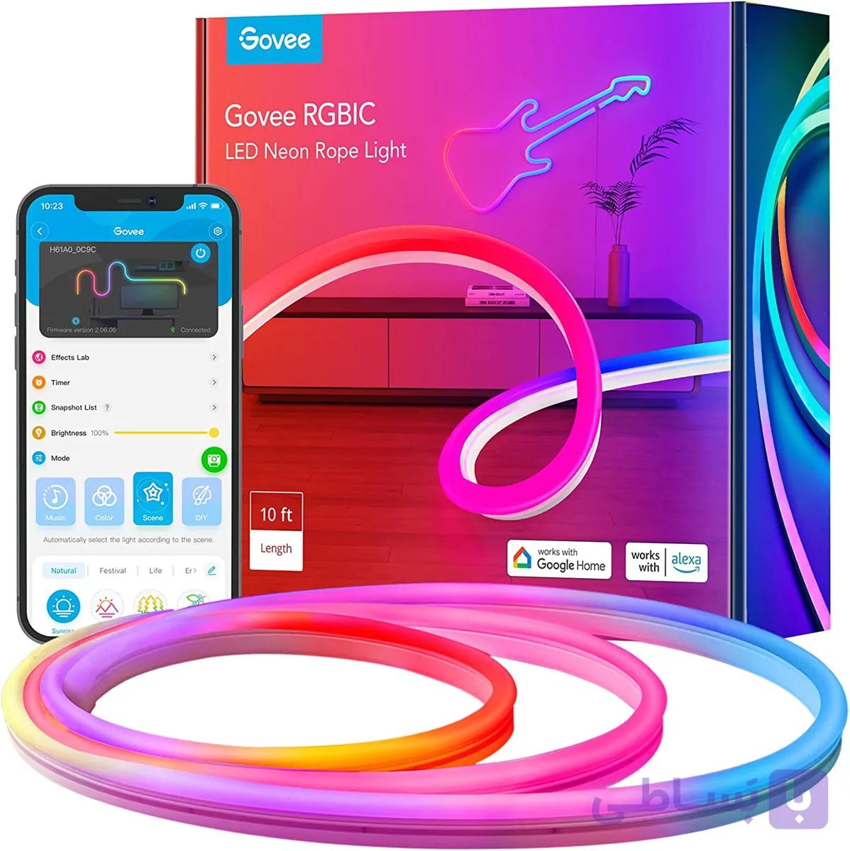 چراغ نواری نئونی Govee Neon RGBIC Rope Lights 5M — تصویر 1