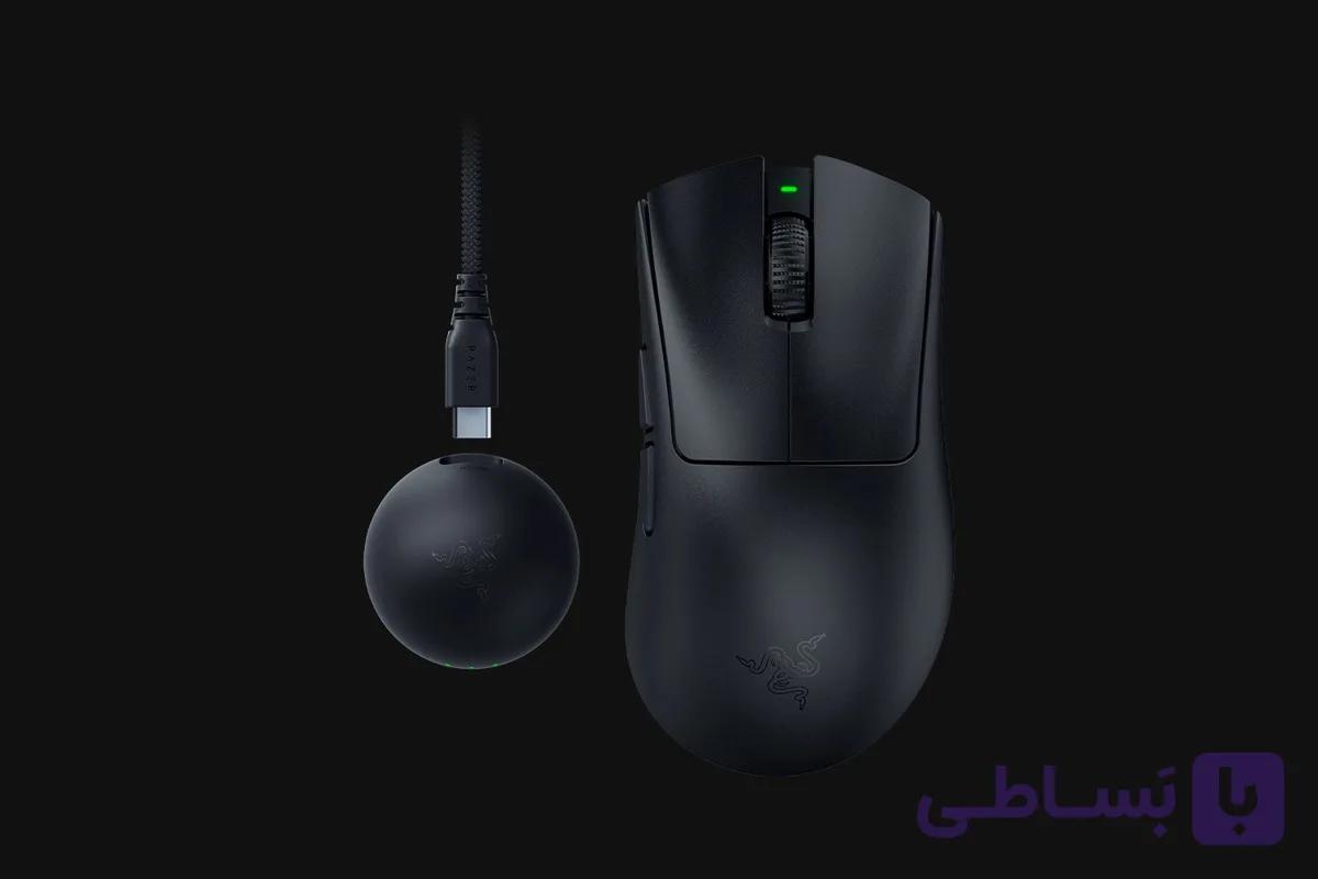 موس گیمینگ بی‌سیم ریزر دث ادر Razer DeathAdder V4 Pro 45K – سفید — تصویر 1