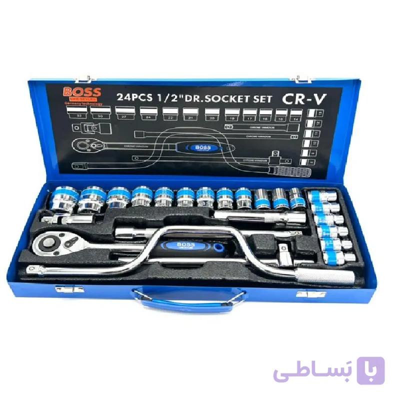 جعبه بکس فلزی باس مدل BS_123T160_24 مجموعه 24 عددی