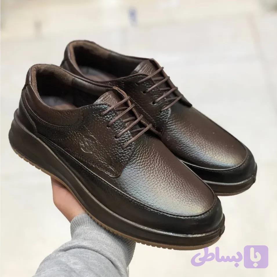 کفش چرم مردانه بندی مدل شامی سوخته
