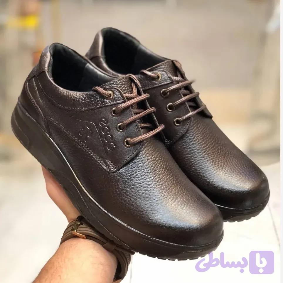 کفش چرم طبی مردانه طرح کلارک رنگ سوخته زیره پیو