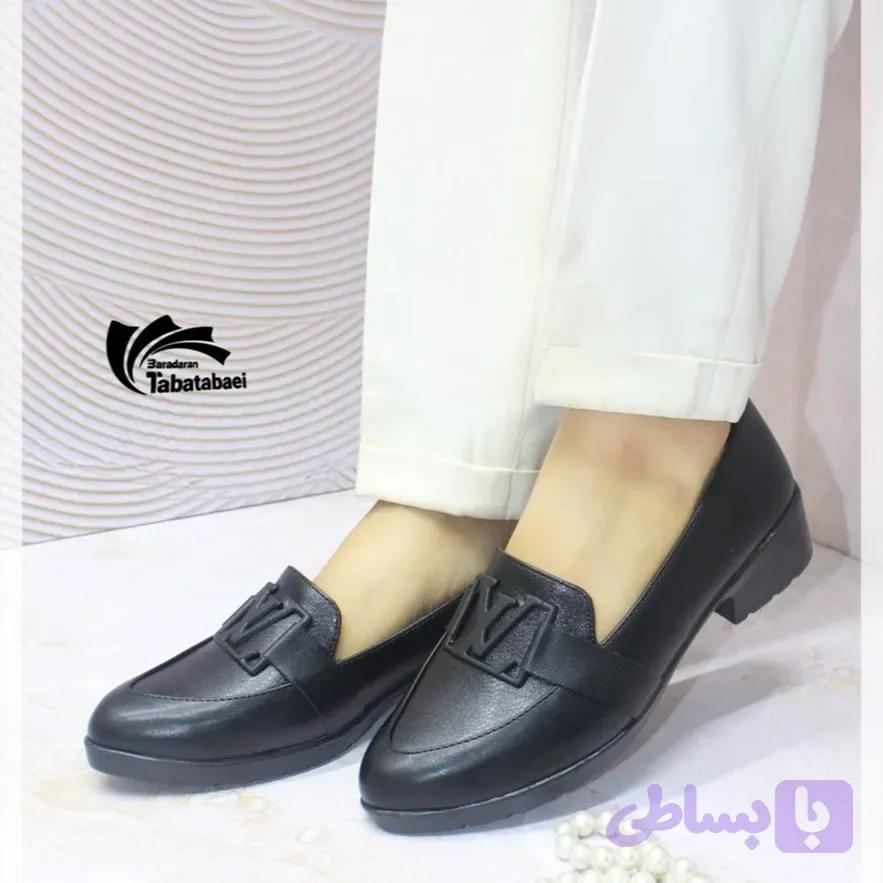 کالج زنانه چرم شرکتی مشکی مدل راحت و خوشفرم سایز 37 تا 40