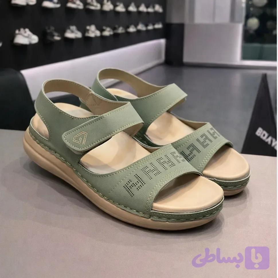 صندل زنانه طبی مدل دایموند رنگ صدری سبک و راحت