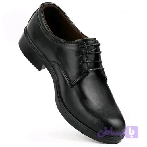 کفش اسپرت مردانه چرم صنعتی مدل بندی رنگ مشکی سایز 40 تا 44