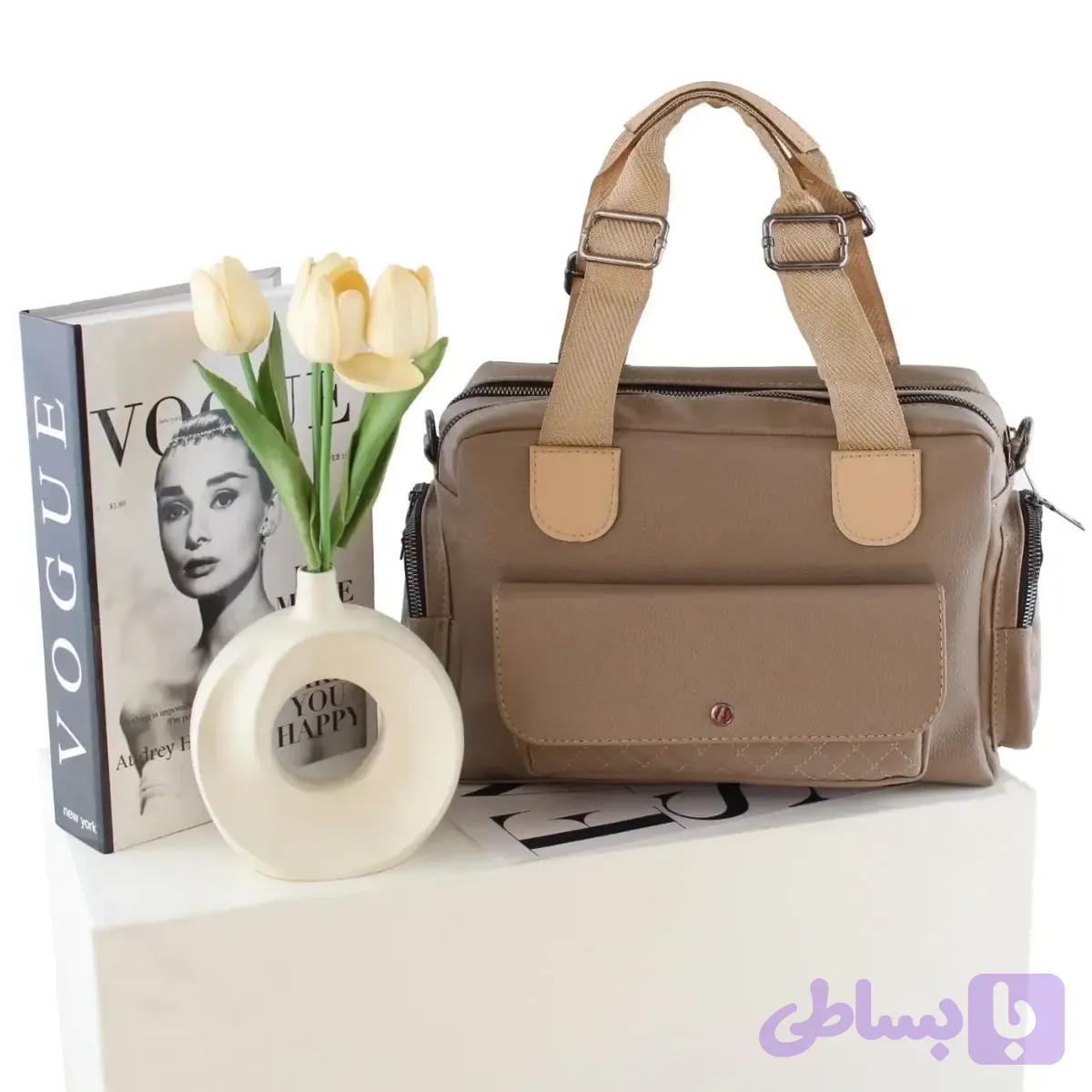 کیف زنانه چرم مصنوعی روزمره و رسمی بند بلند