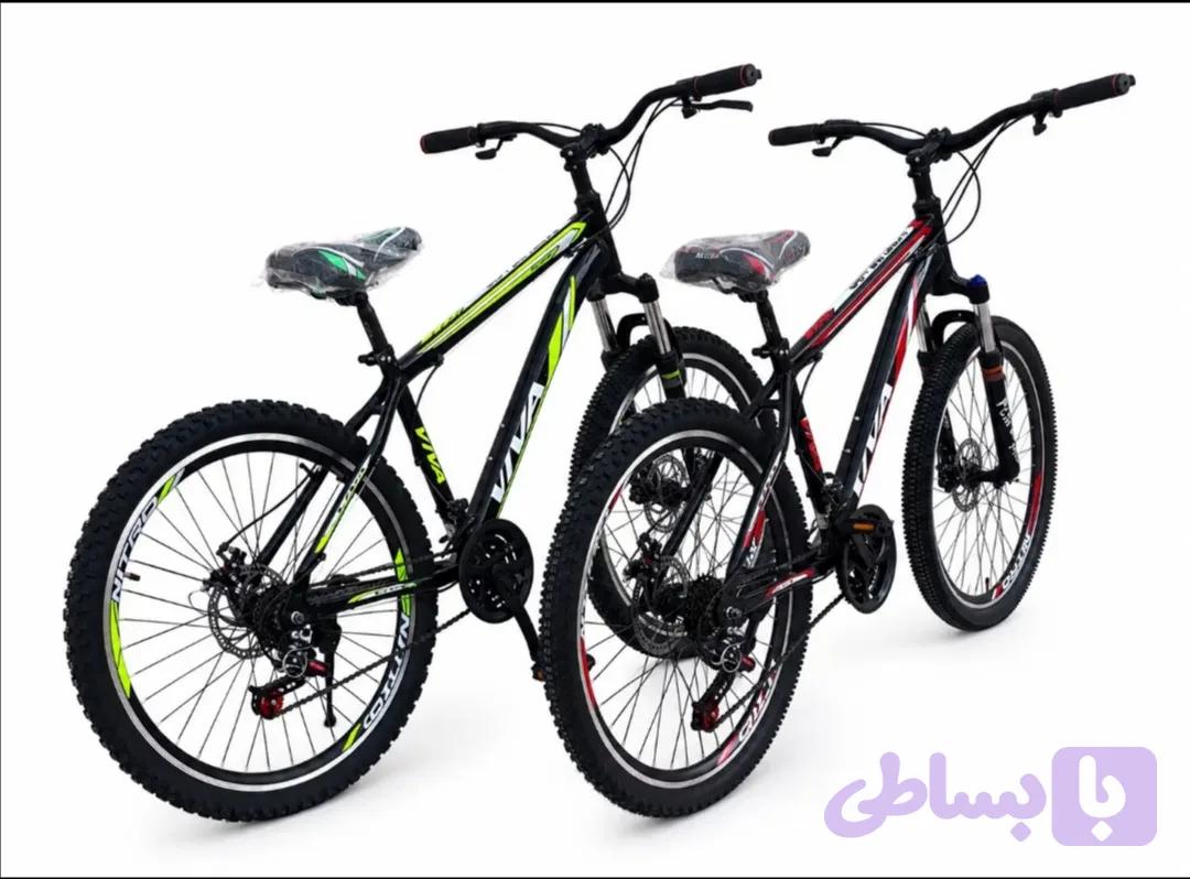 دوچرخه تاشو دیسکی سایز 26 بسیار با کیفیت 21 دنده رنگ زرد