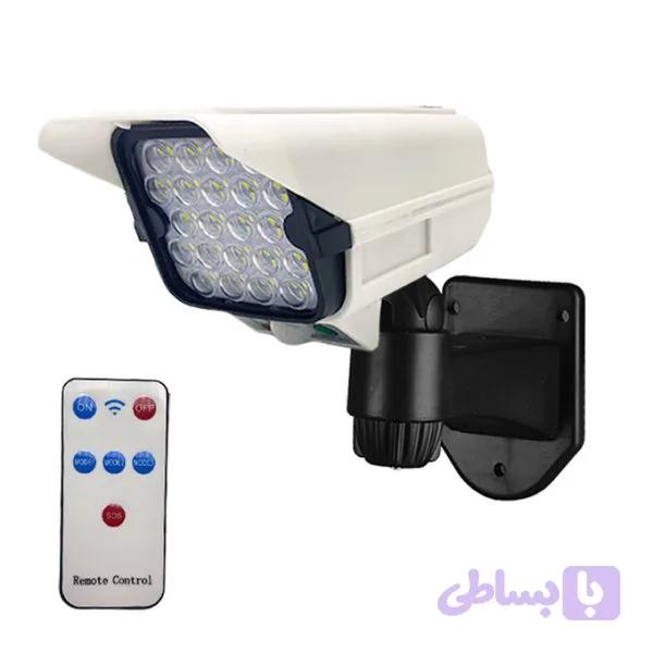 چراغ خورشیدی اورجینال طرح دوربین مداربسته مدل Pr-Cam | چراغ امنیتی سنسوردار