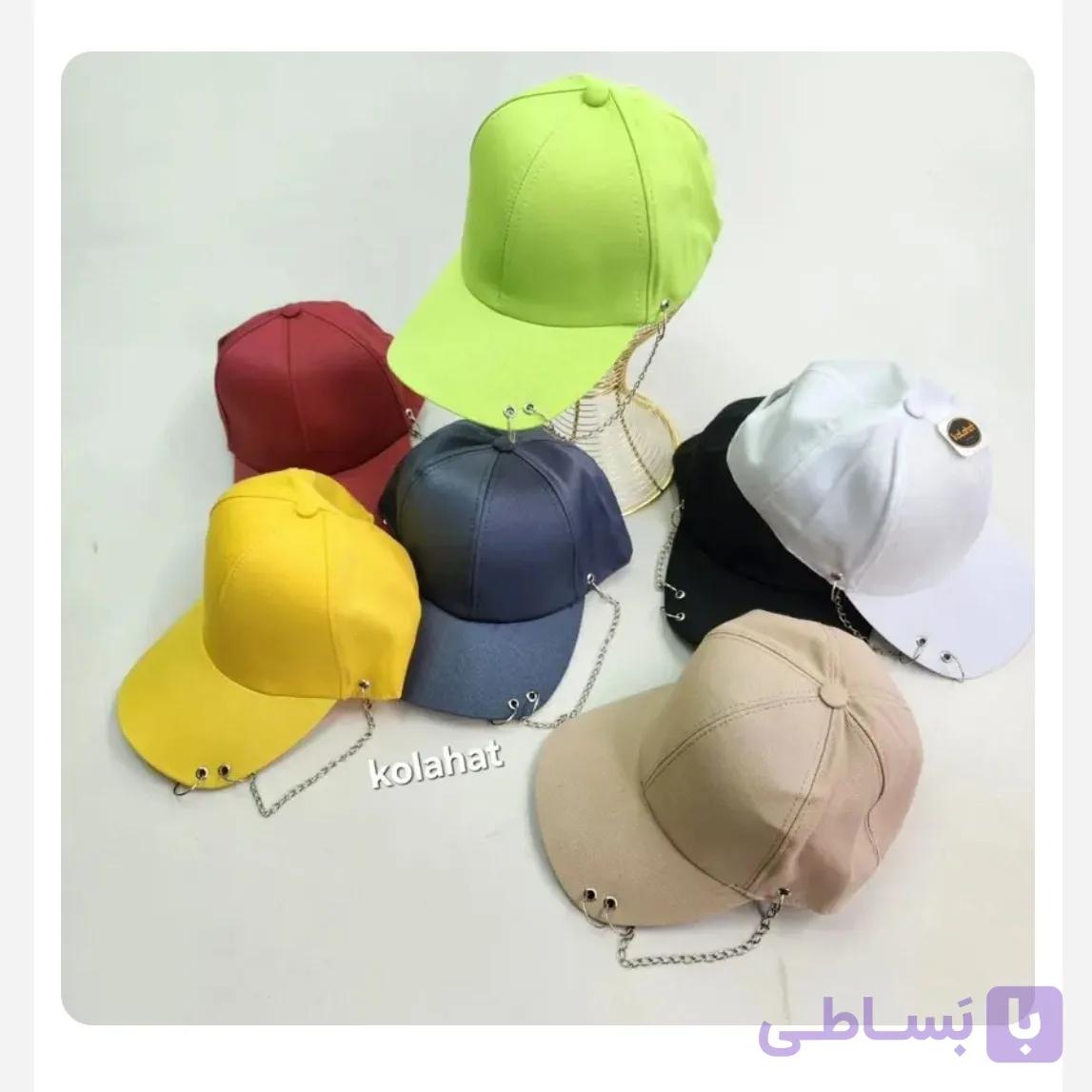 کلاه کتان کجراه پیرسینگ و زنجیردار