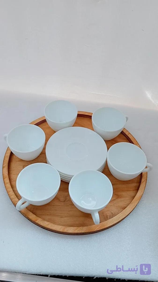 فنجان نعلبکی 12 پارچه سفید