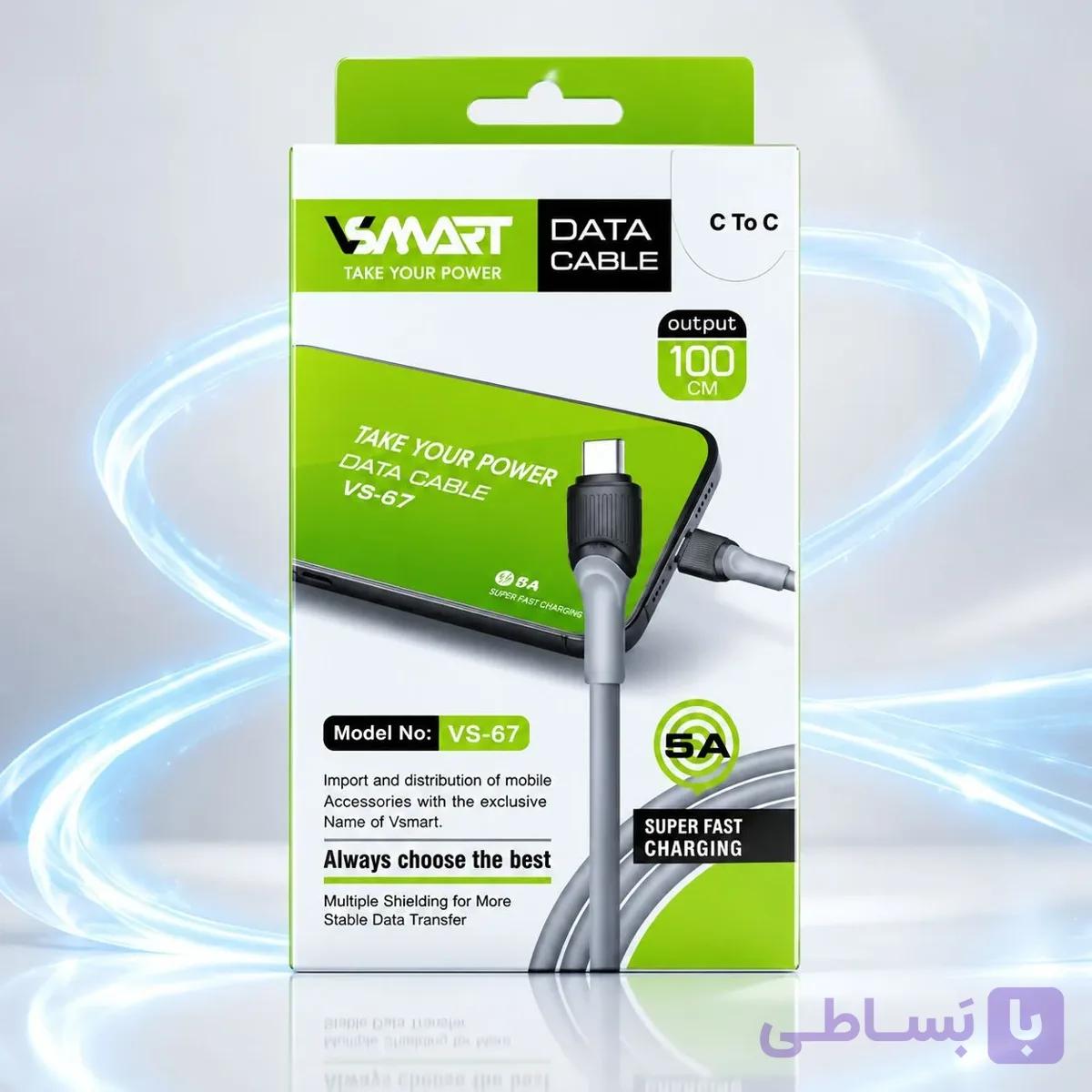 کابل شارژ سوپر فست و دیتا VSMART مدل VS-67 — تصویر 1