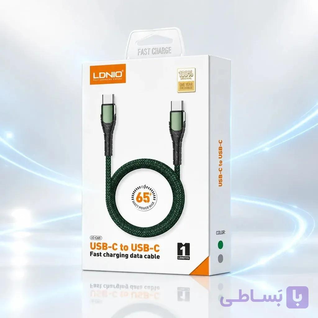 کابل شارژ فست تایپ‌ سی LDNIO مدل LC-101-65W — تصویر 1