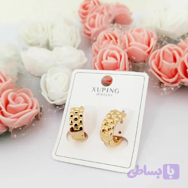 گوشواره زنانه ژوپینگ طرح رولکس آبکاری طلا و رنگ ثابت — تصویر 1