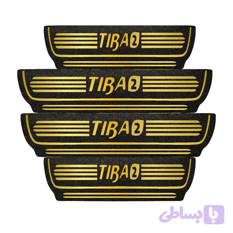 برچسب پارکابی خودرو مهدیار طرح چرم کد pkT1071 مناسب برای تیبا2 بسته 4 عددی تولیدی مستر لوکسینو