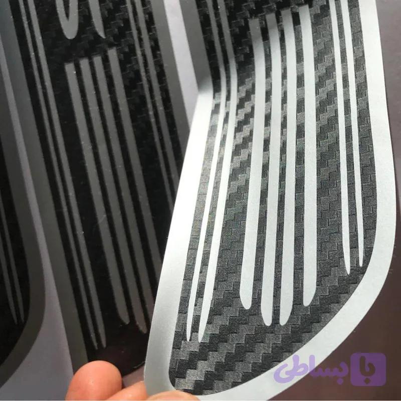برچسب بدنه خودرو مهدیار مدل کربن کد sp124 مناسب برای جک بسته 4 عددی تولیدی مستر لوکسینو