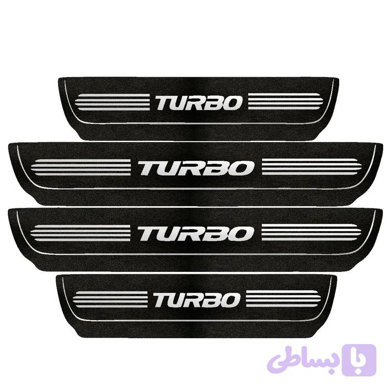 برچسب پارکابی خودرو طرح چرم TURBO کد pka1092 بسته 4 عددی تولیدی مستر لوکسینو